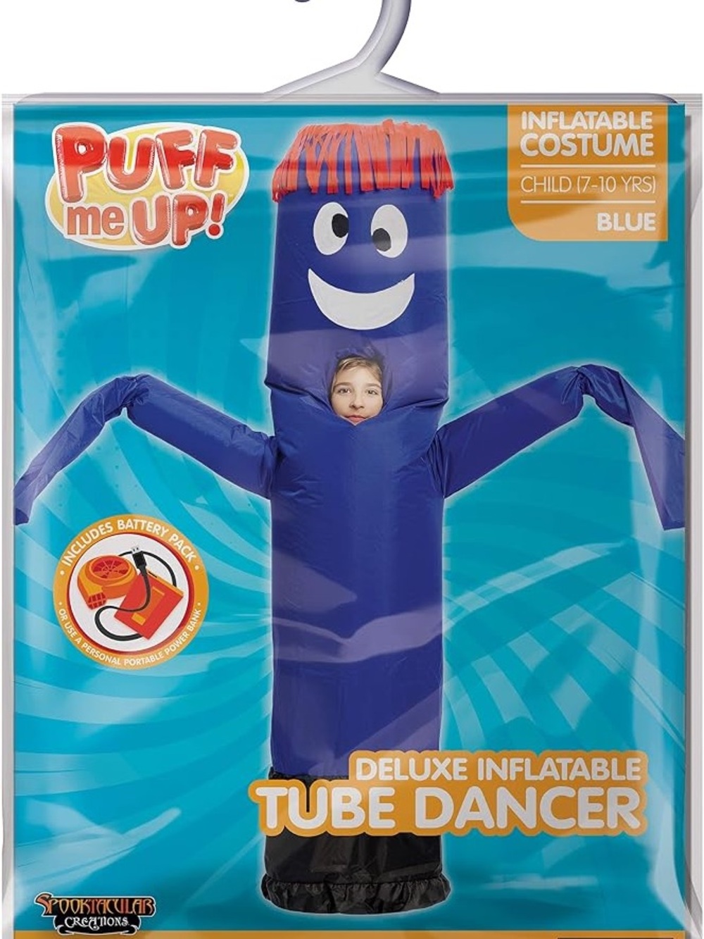 Blue Deluxe Inflatable Tube Dancer Kids Costume